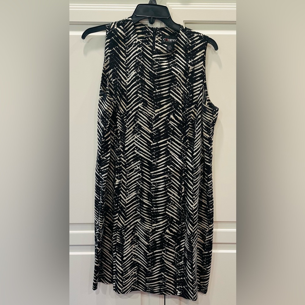 Black and White Ellen Tracy Print Dress Size 14 Gorgeous!